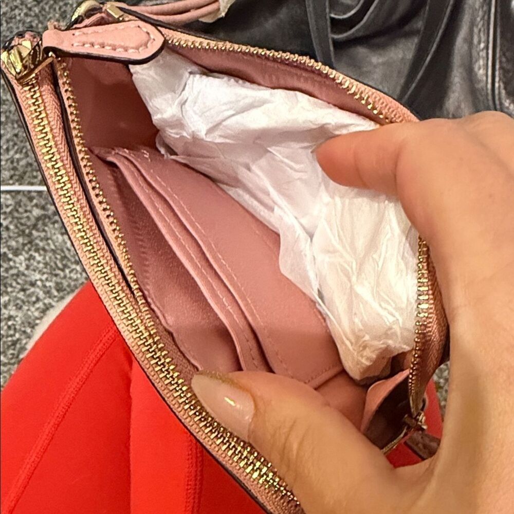Coach Blush Pink Leather Wristlet new with care cards wallet designer bag coin - Picture 7 of 9